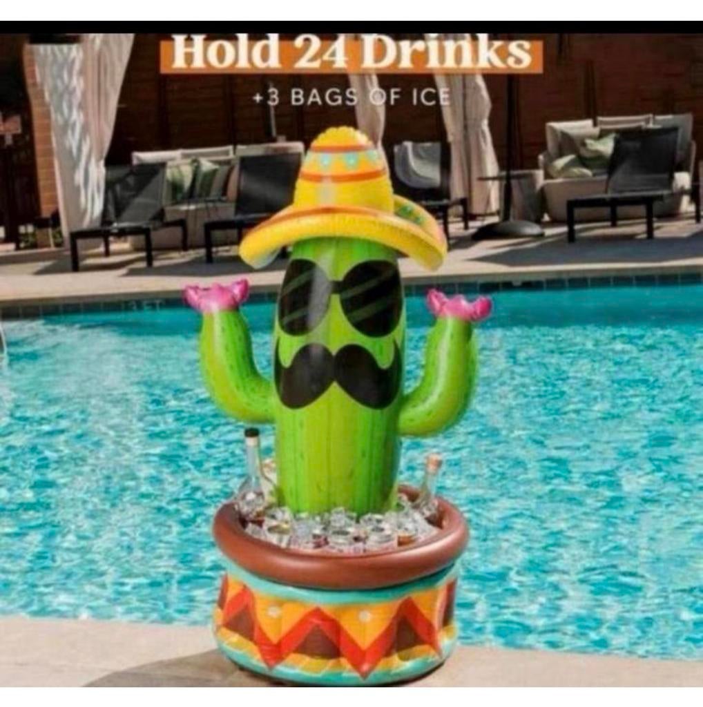 Cactus drink-drank-drankjes koeler cooler! Opblaasbaar 91cm, Nieuw, Ophalen of Verzenden, H, H