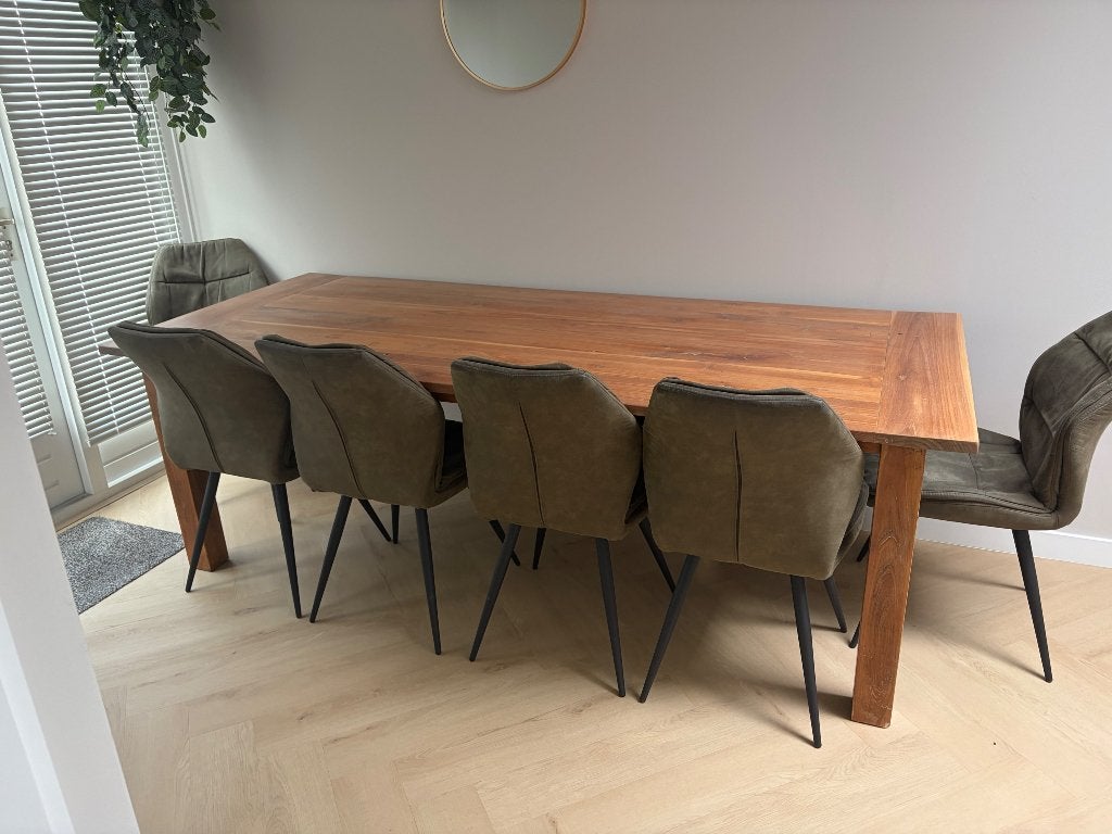 Grote eettafel, Ophalen, Gebruikt, 100 tot 150 cm, Eikenhout