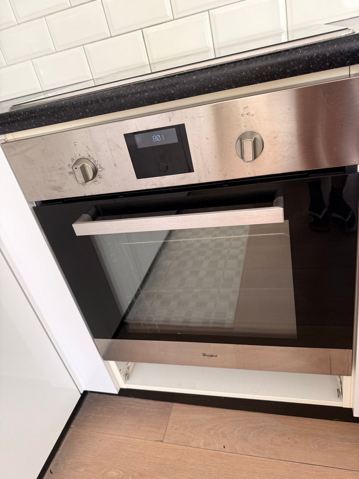Whirlpool Inbouw Heteluchtoven - Zilver/Zwart, Ophalen, Whirlpool, Gebruikt, Hete lucht