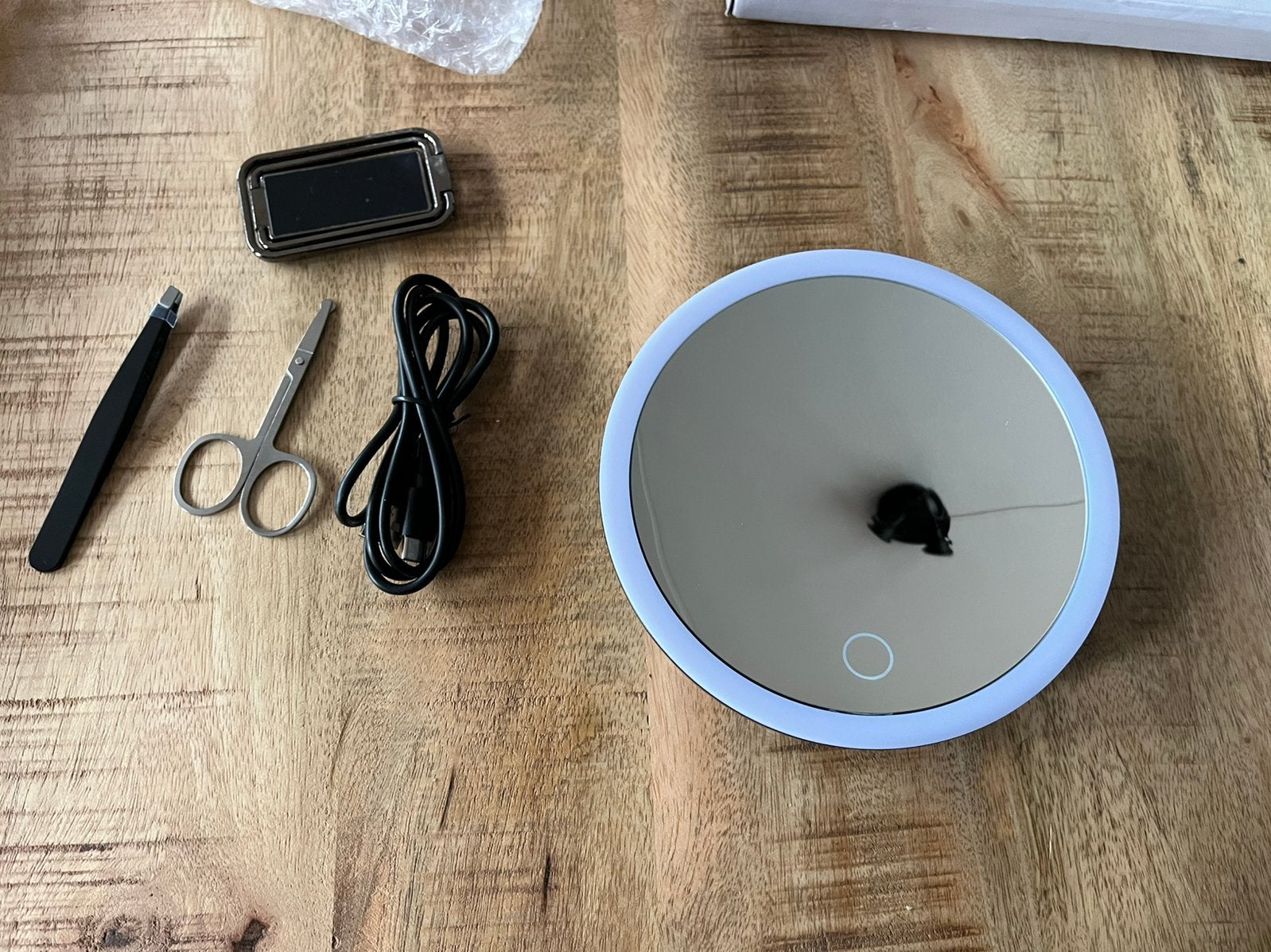 | Nieuw | LED Make Up Spiegel + Assecoires |, Ophalen of Verzenden, Nieuw, Wit, Gehele gezicht