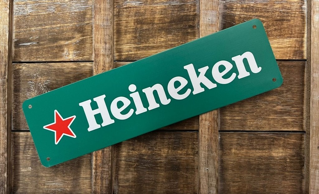 Heineken logo ster reclamebord van metaal wandbord decoratie, Verzamelen, Ophalen of Verzenden, Nieuw, Reclamebord, Plaat of Schild