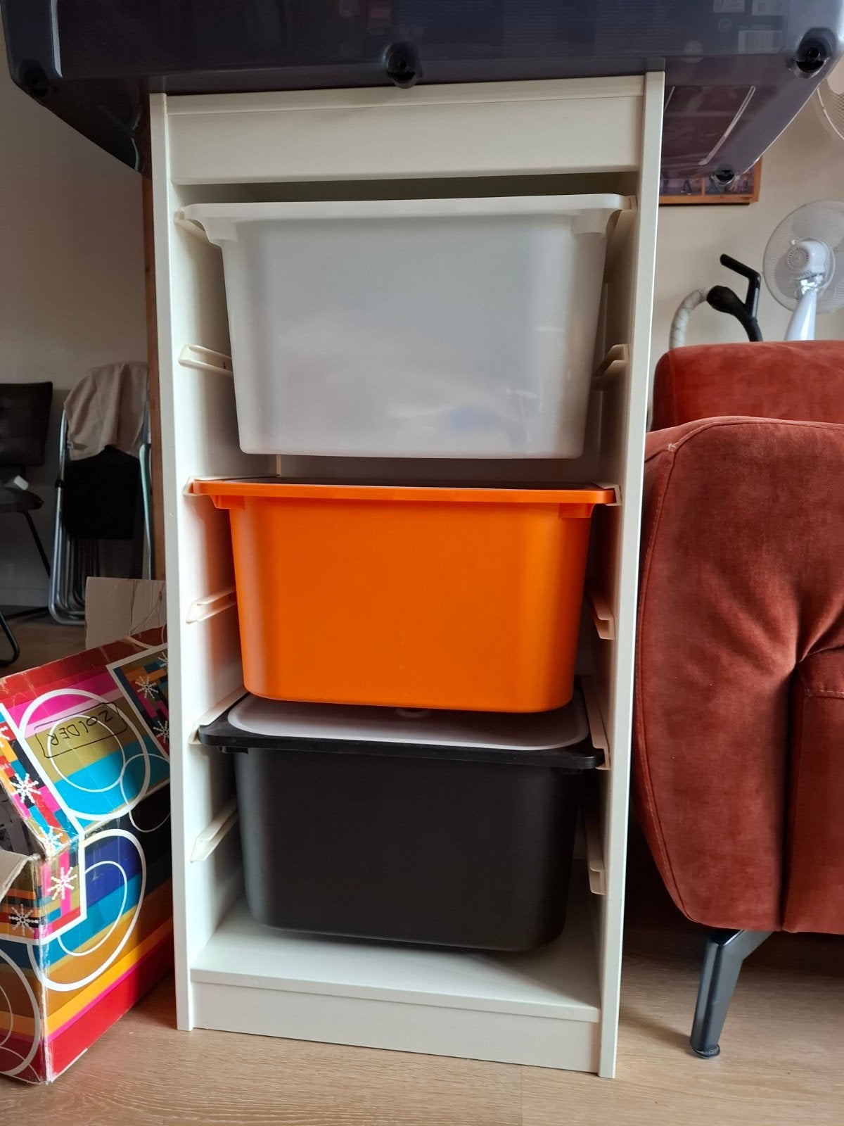 IKEA TROFAST kast met 3 middelhoge bakken en deksel, Ophalen, Gebruikt
