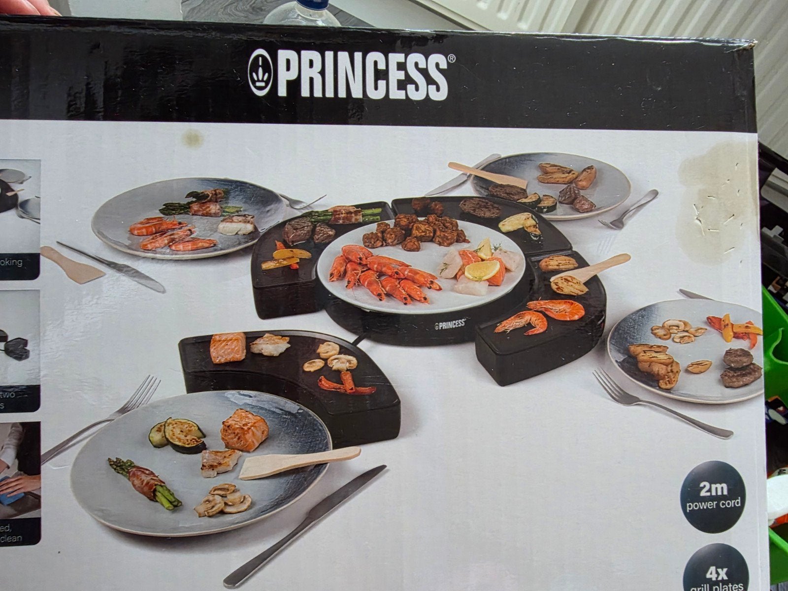 Princess Raclette Grill met 4 borden - 2x gebruikt, Witgoed en Apparatuur, Ophalen, Zo goed als nieuw