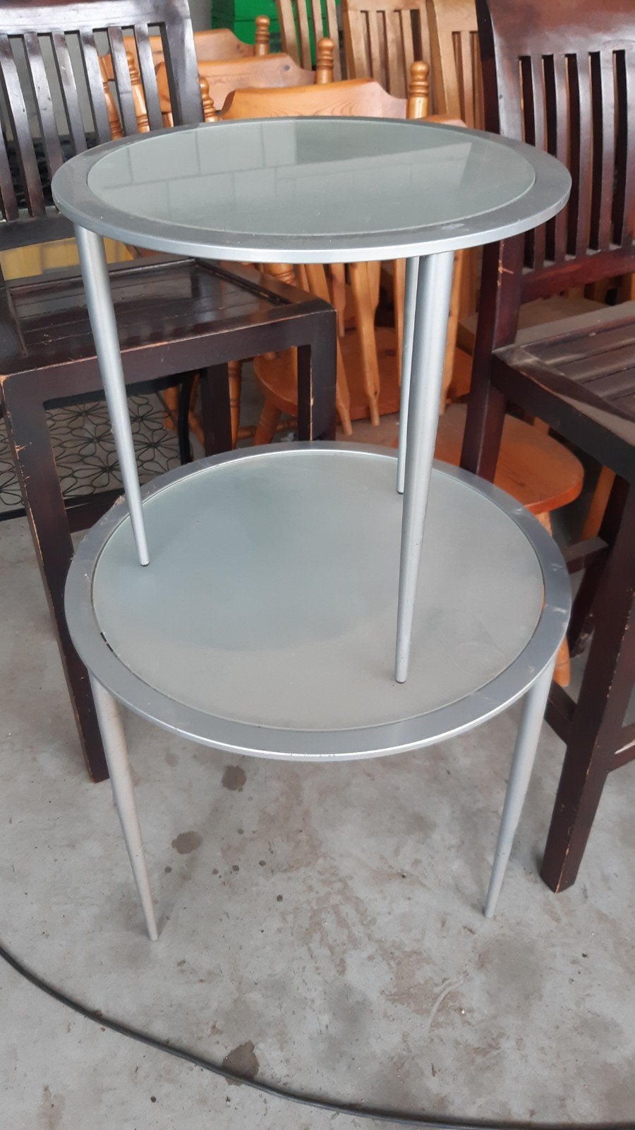 2  tafeltjes, Ophalen, Rond, Minder dan 55 cm, 45 tot 60 cm