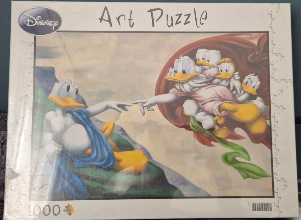Nieuwe Disney Art Puzzel 1000 stukjes - Donald Duck, Ophalen of Verzenden, 500 t/m 1500 stukjes, Nieuw, Legpuzzel