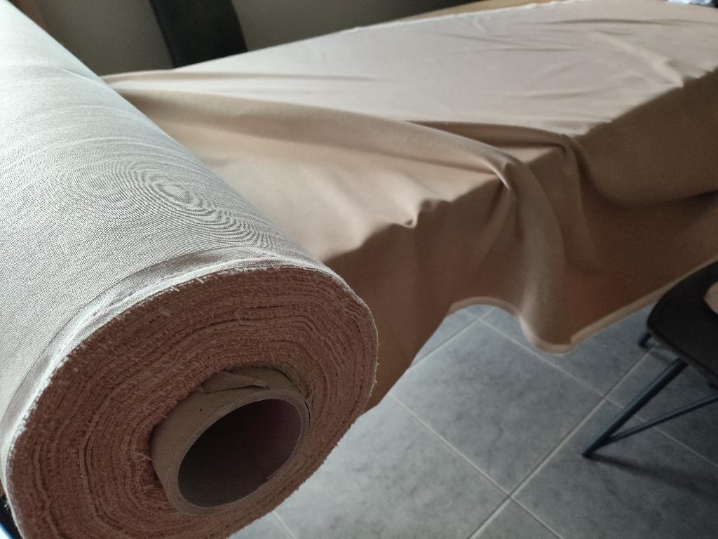 velours stof, Ophalen, Overige materialen, 120 cm of meer, Beige