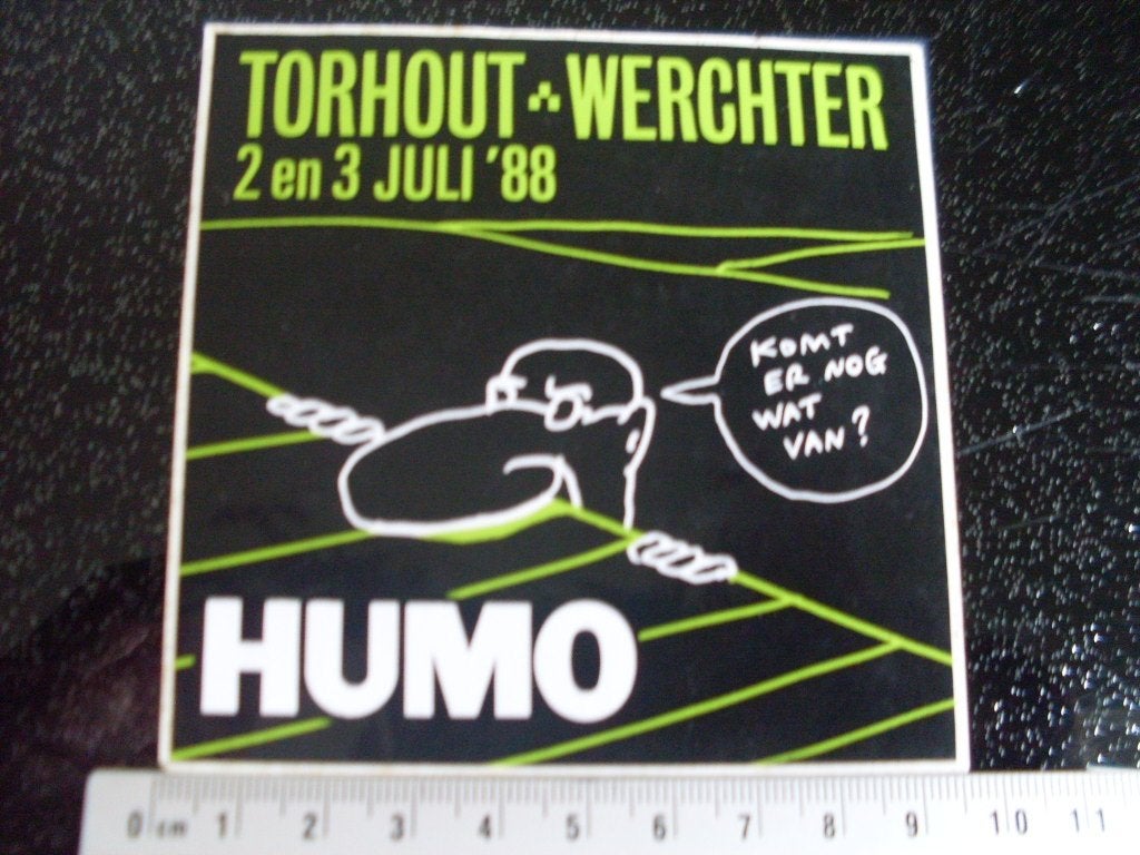 sticker torhout werchter 1988 humo logo, Verzenden, Zo goed als nieuw, Overige typen