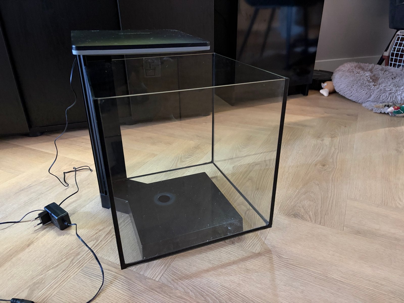Kubusaquarium 30L, Ophalen, Inclusief deksel, Gebruikt, Leeg aquarium