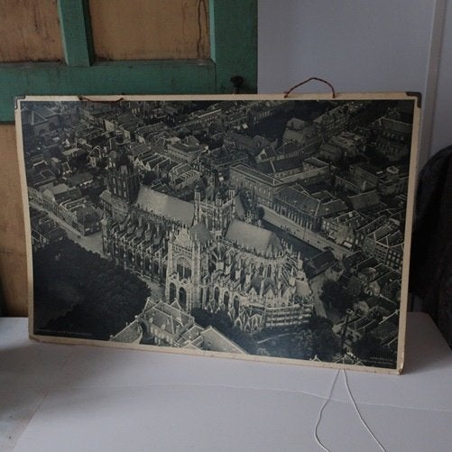 Schoolplaat 's Hertogenbosch Sint Jan 93 x 62 Den Bosch, Antiek en Kunst, Ophalen, Stad- en Dorpsgezichten