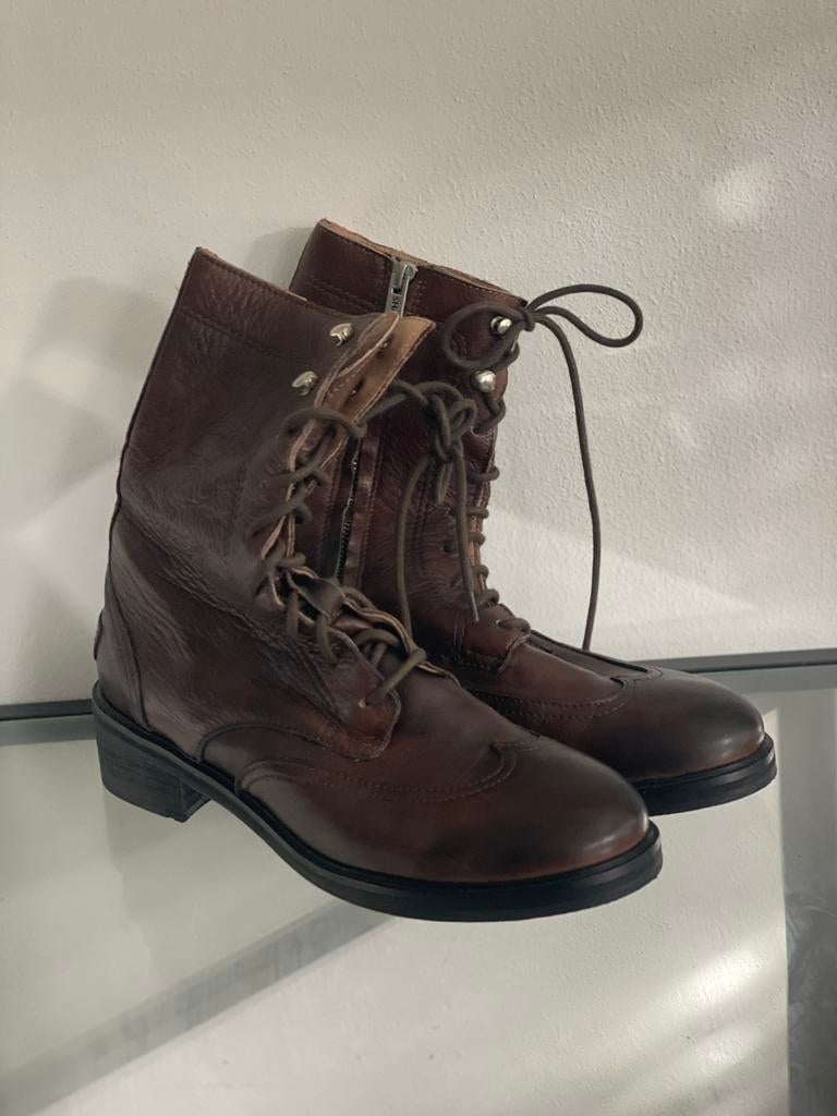 Enkellaarzen, Shabbies, dames maat 41, Kleding | Dames, Ophalen of Verzenden, Zo goed als nieuw, Bruin