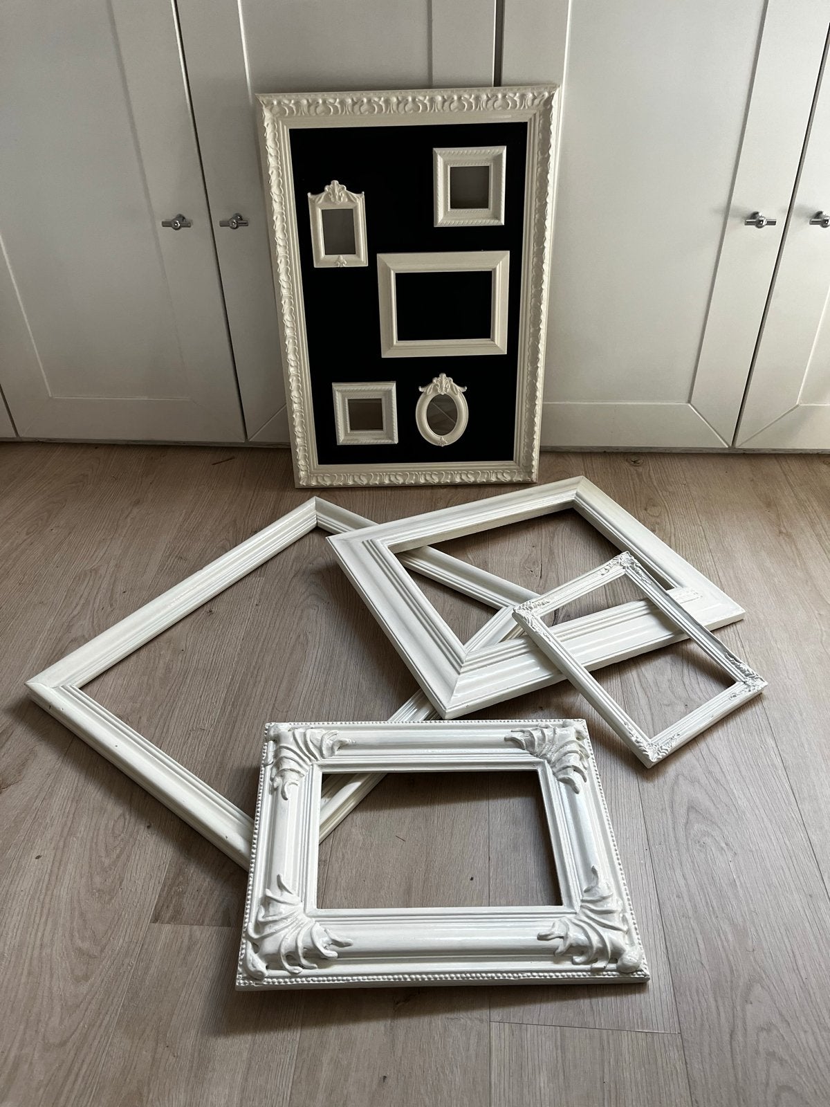 Witte geverfde lijsten zonder glas, diverse afmetingen, Huis en Inrichting, Ophalen, Gebruikt, Fotolijst, Wit