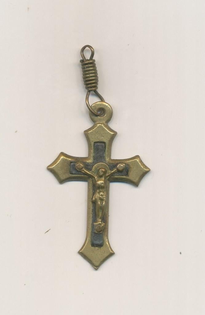 Antiek Messing Paternosterkruis 19e-eeuws, Verzenden, Gebruikt, Goud, Overige materialen