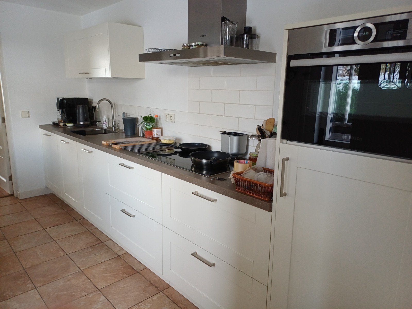Keuken compleet 426 cm Zeer netjes, Ophalen, Gebruikt, Wit