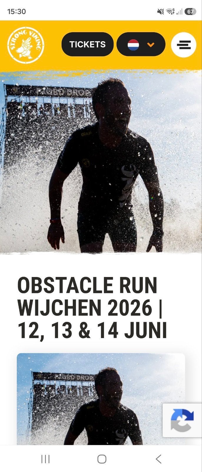 2 tickets, 13km, 11.20, Strong Viking Wijchen zaterdag, Tickets en Kaartjes, Eén persoon
