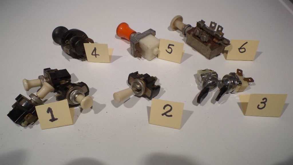 Oldtimer Schakelaars, divers, 6/12 volt-(#9144), Ophalen of Verzenden, Gebruikt, Oldtimer onderdelen