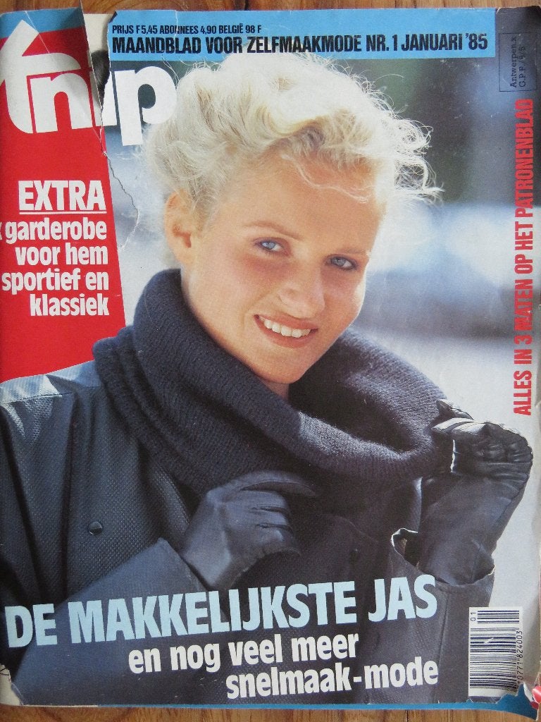 Knipmode januari 1985 extra 2 x garderobe voor hem, Hobby en Vrije tijd, Vrouw, Ophalen of Verzenden, Knipmode, Overige typen