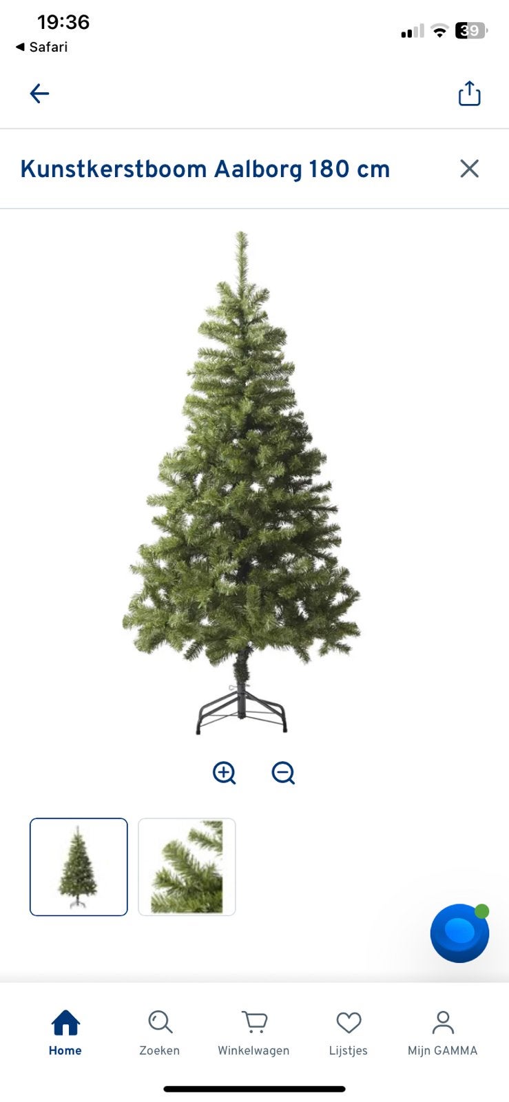 Kunstkerstboom 180cm, Diversen, Ophalen, Zo goed als nieuw