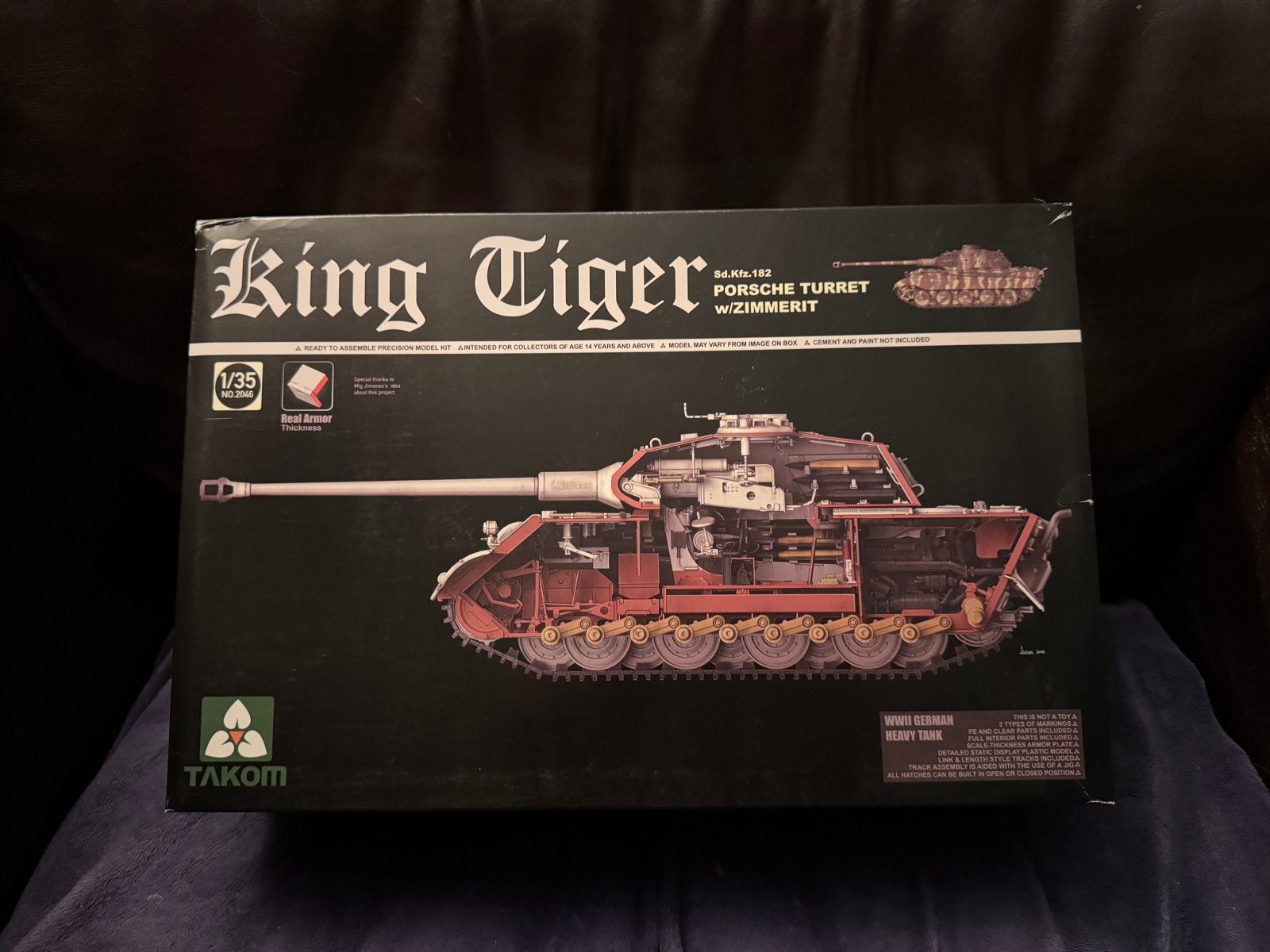 Takom King Tiger Porsche Turret w/Zimmerit & interieur 1:35, Hobby en Vrije tijd, Overige merken, Tank, 1:32 tot 1:50, Nieuw