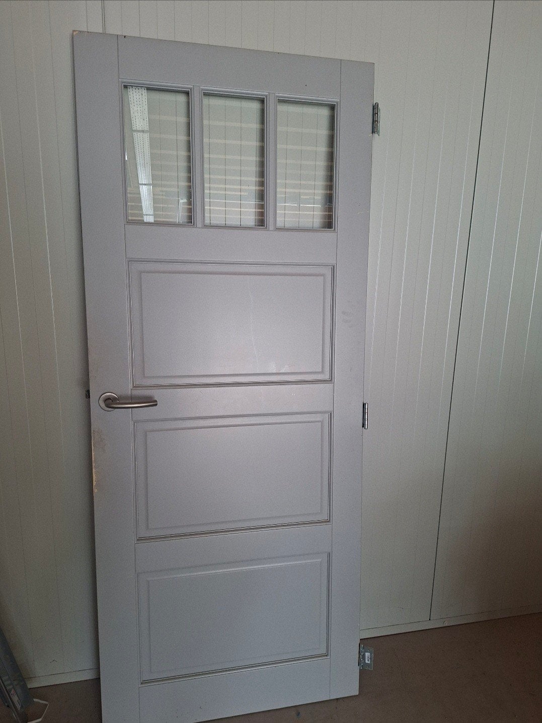 Stompe binnendeur met glas, 200x82,5 cm, Doe-het-zelf en Verbouw, Deuren en Horren, Ophalen, Gebruikt, 80 tot 100 cm, Binnendeur