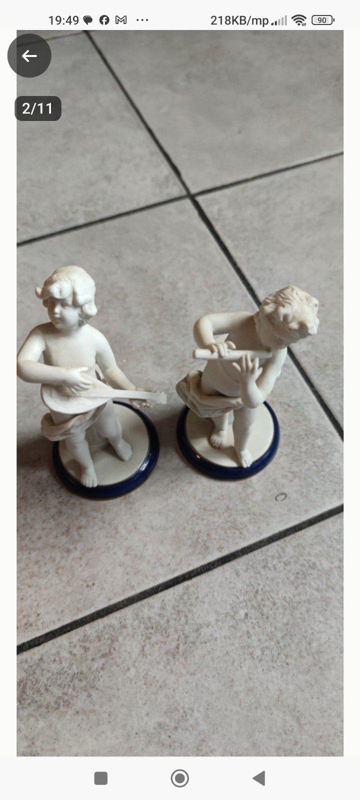 Antieke Capodimonte Porseleinen Cherubijnen Beeldjes, Ophalen of Verzenden