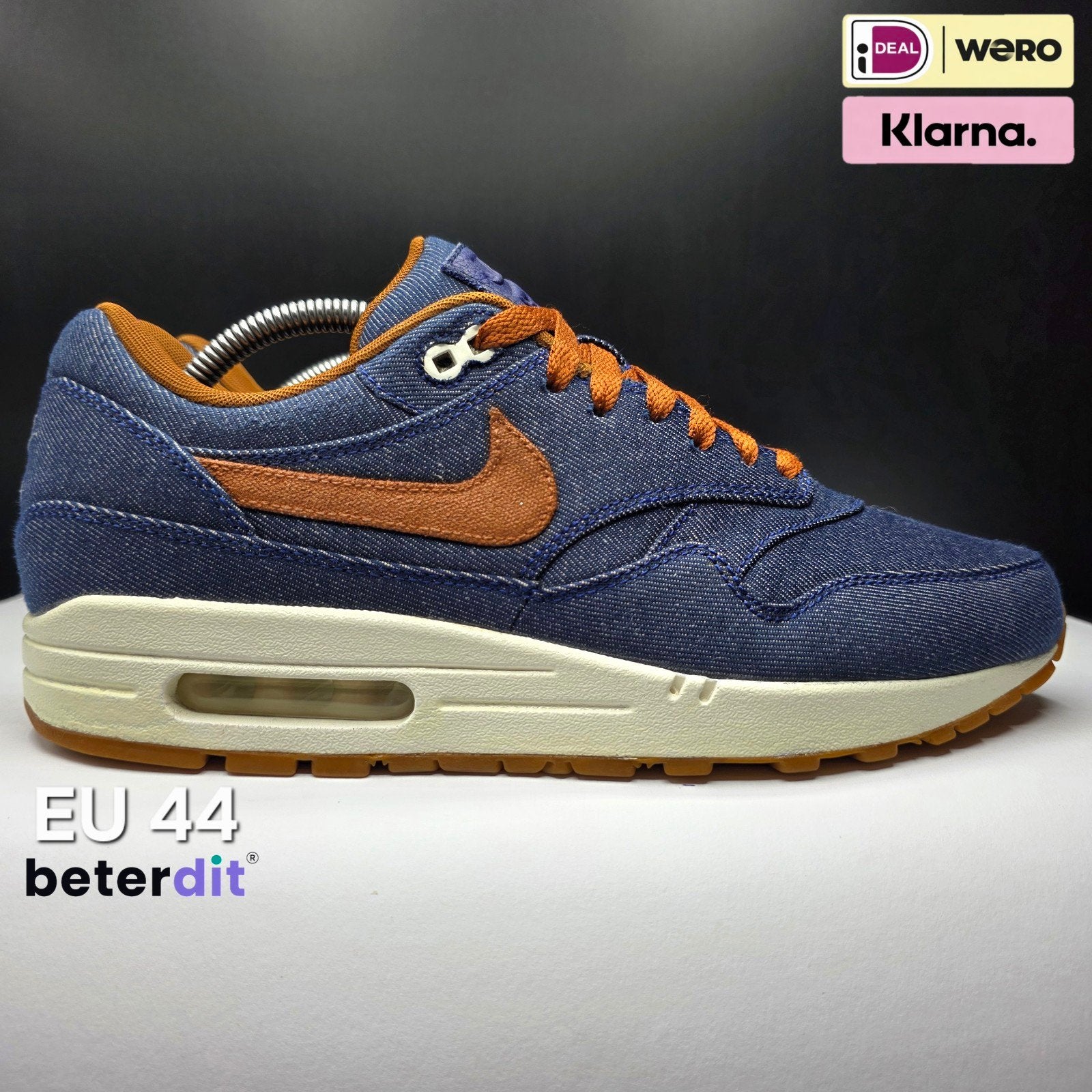 Nike Air Max 1 NIKEiD 'All-Denim Blue Brown' Maat: 44, Kleding | Heren, Nike air max, Beterdit, Ophalen of Verzenden, Heerenveen