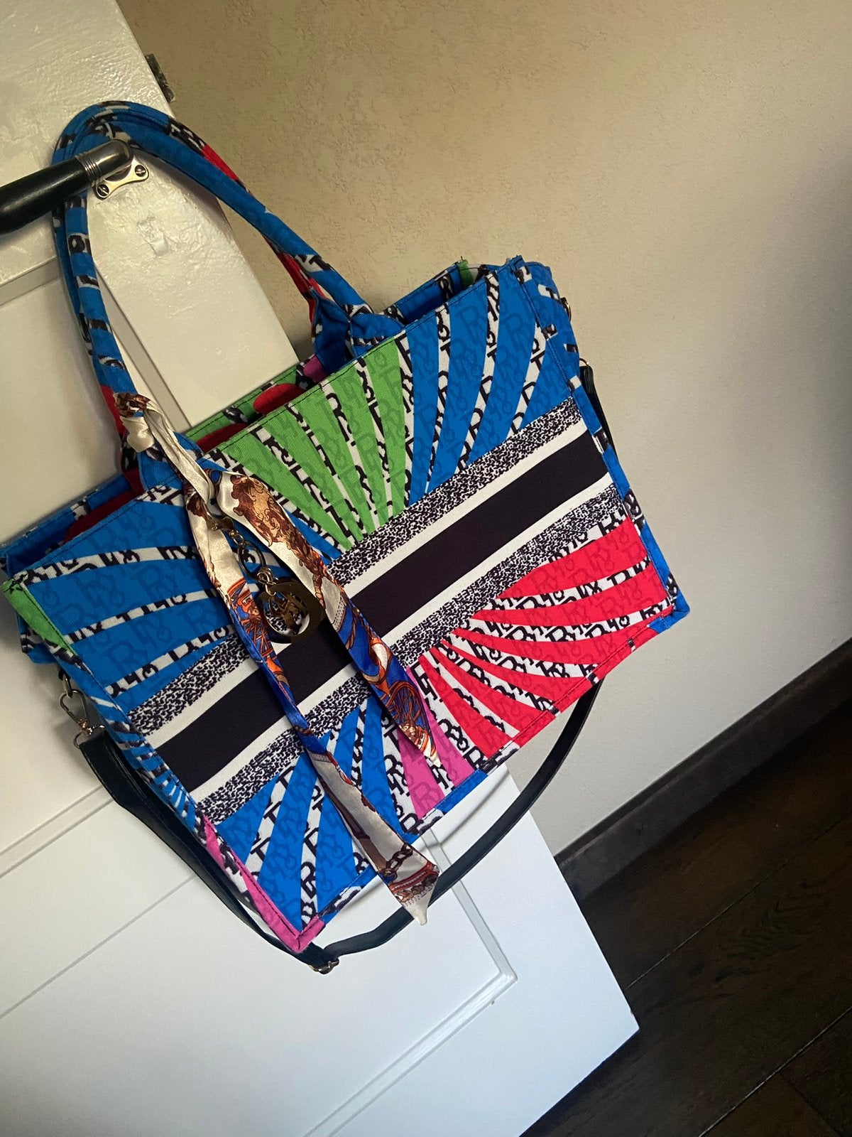 Nieuwe stoffen shopper tas inklapbaar kobalt/rood/groen, Ophalen of Verzenden, Nieuw, Rood, Shopper