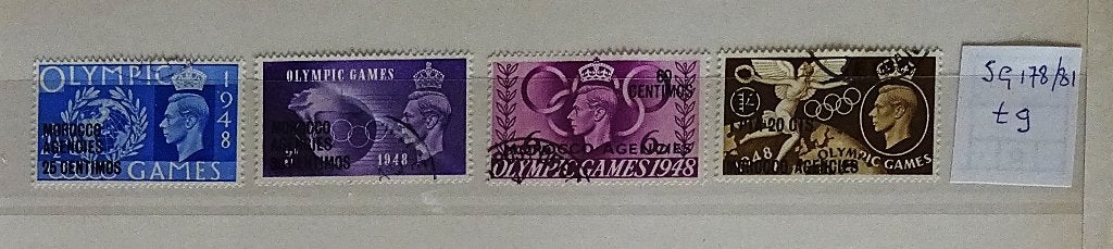 Engelse Koloniën / Morocco Agencies 1948 Olymp. Spelen, Postzegels en Munten, Verzenden, Marokko, Gestempeld