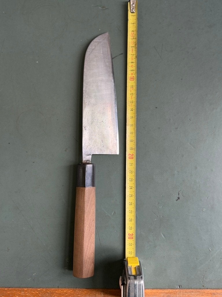Handgemaakt Takeda Zen Santoku mes - Koolstofstaal, Ophalen, Gebruikt