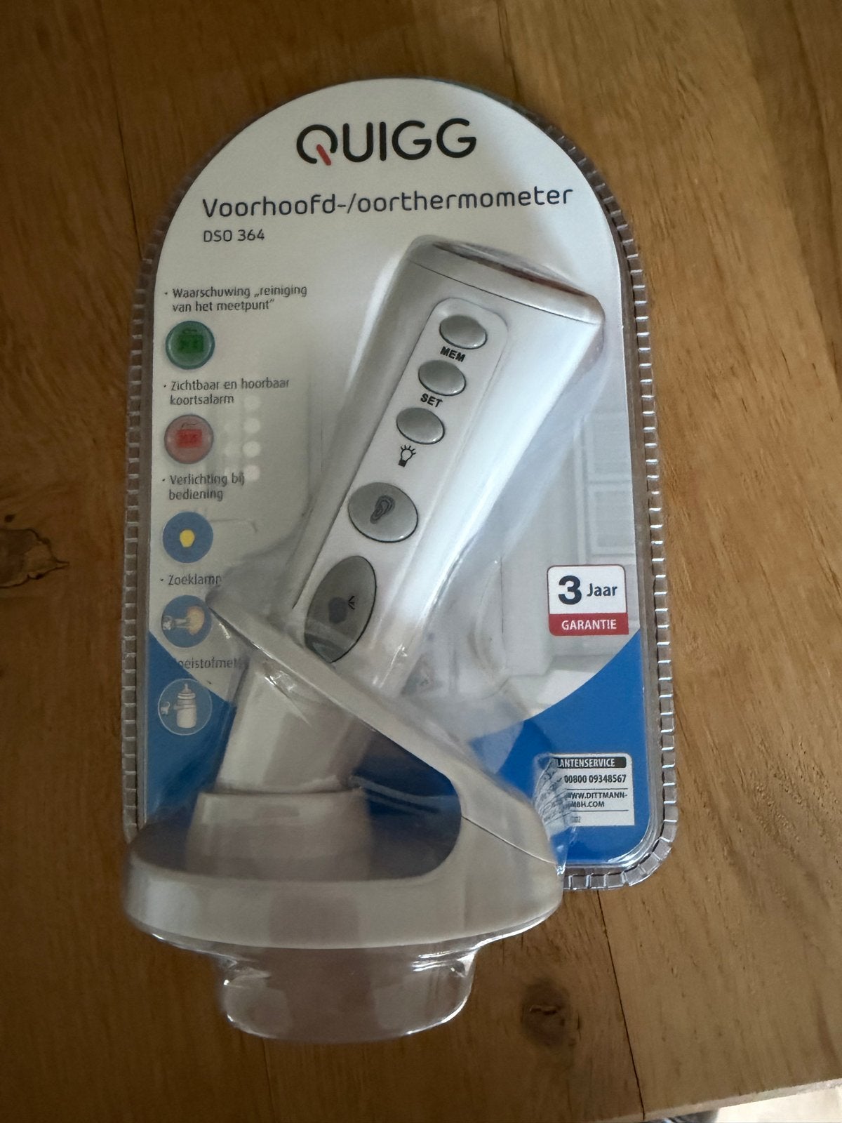 Quigg Voorhoofd-/Oorthermometer DSO 364 - Nieuw in verpakkin, Ophalen of Verzenden, Nieuw, Overige typen