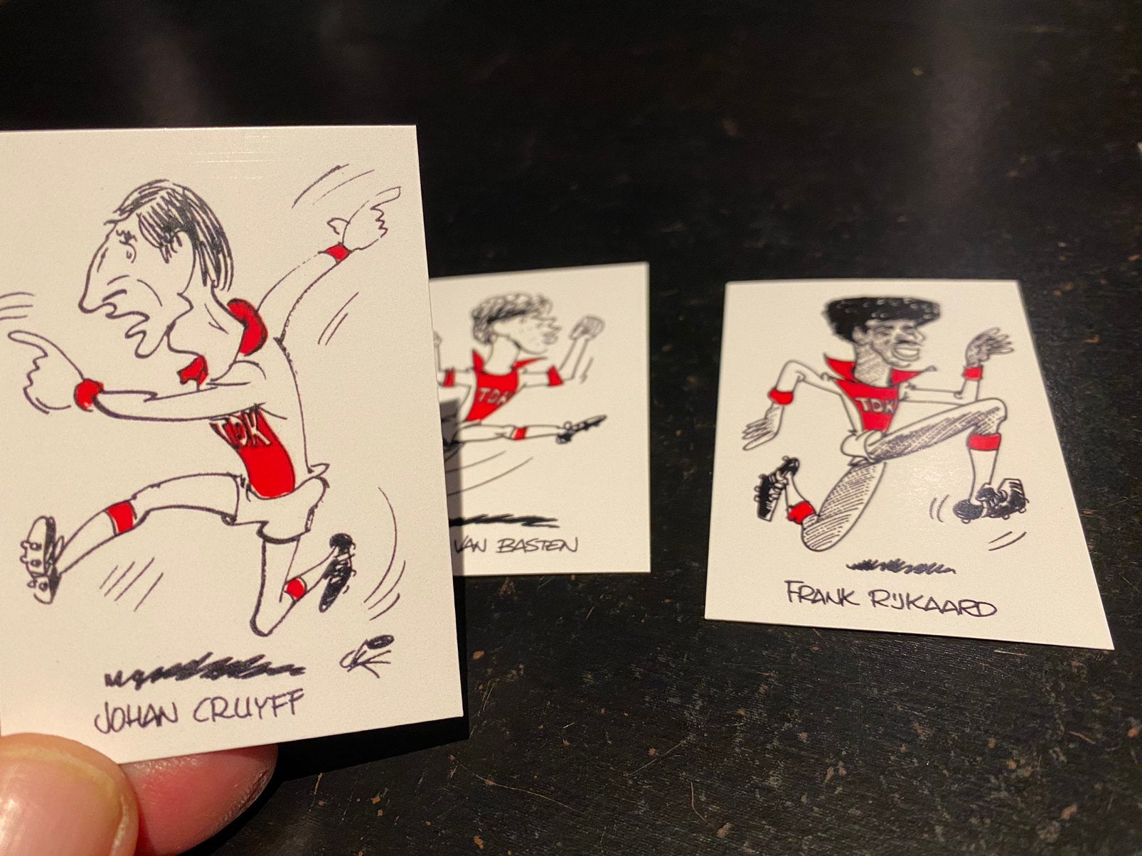 3x repro Van Basten Rookie, Cruyff, Rijkaard TDK Firato'82, Ophalen of Verzenden, Zo goed als nieuw, Ajax, Poster, Plaatje of Sticker
