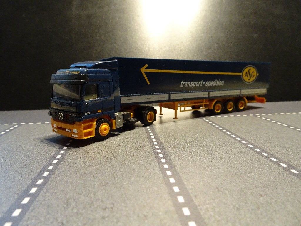789 awm herpa mercedes actros asg zweden 1:87 truck trein, Ophalen of Verzenden, Zo goed als nieuw, Bus of Vrachtwagen, AWM
