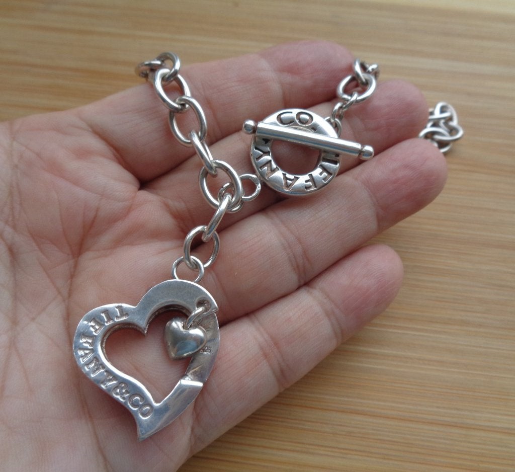 zilveren ketting met groot hart hanger [311], Verzenden, Zo goed als nieuw, Zilver, Overige materialen