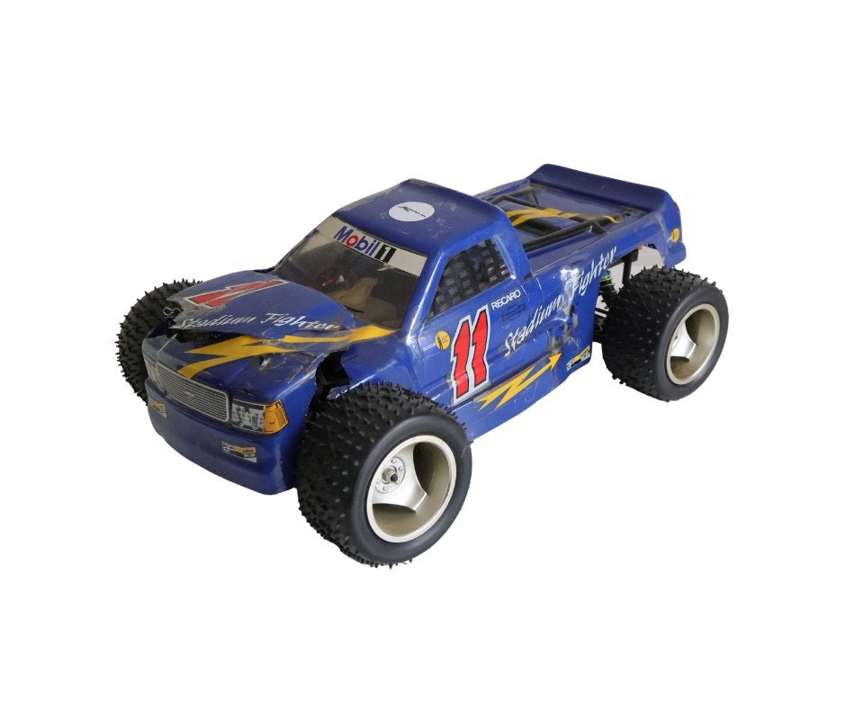 Vintage 1/10 Stadium Fighter nitro rc auto, Gebruikt, Verzenden, Auto offroad, Schaal 1:10
