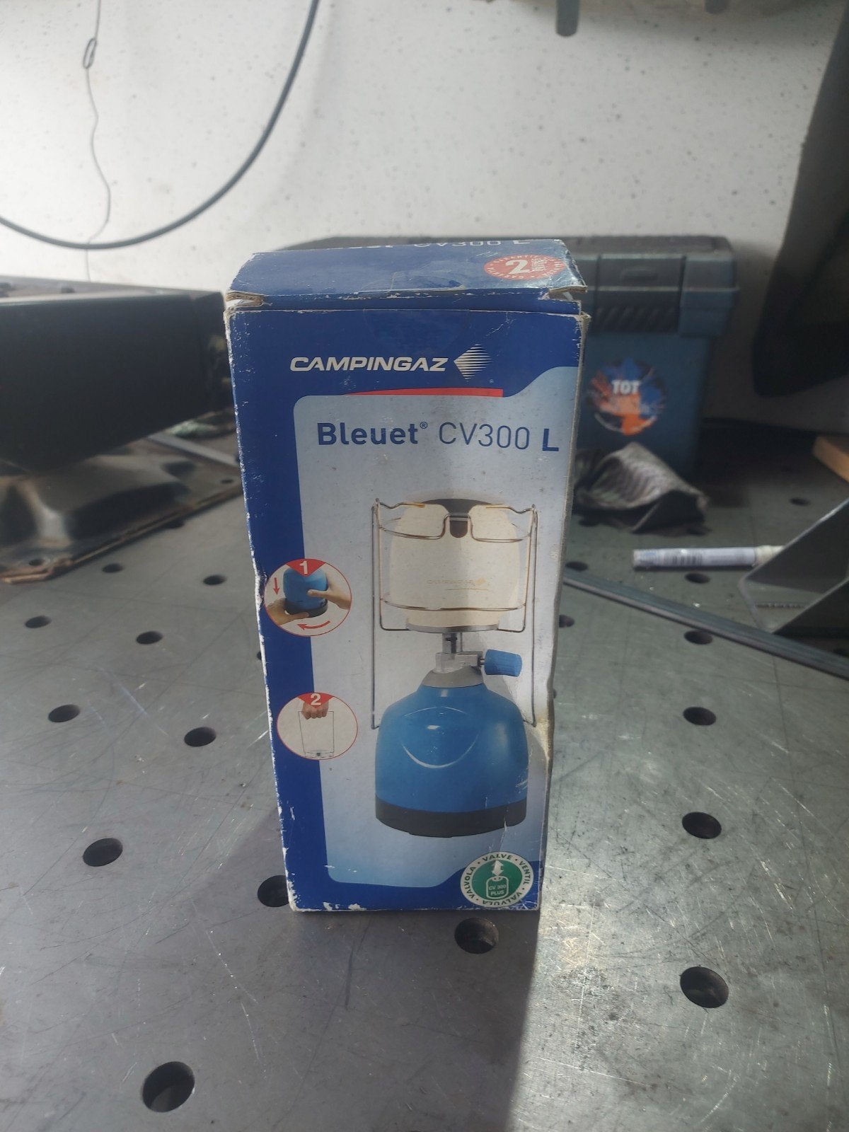 Campingaz Bleuet CV300 L Gaslamp, Ophalen of Verzenden, Gebruikt