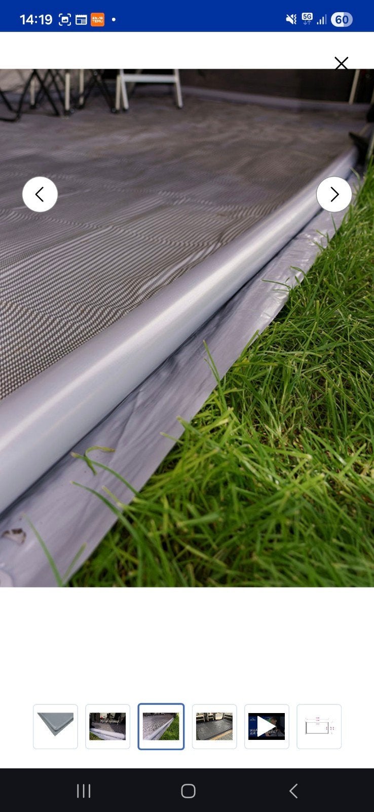 Opblaasbaar grondzeil caravan voortent 5 x 2.5m., Ophalen of Verzenden