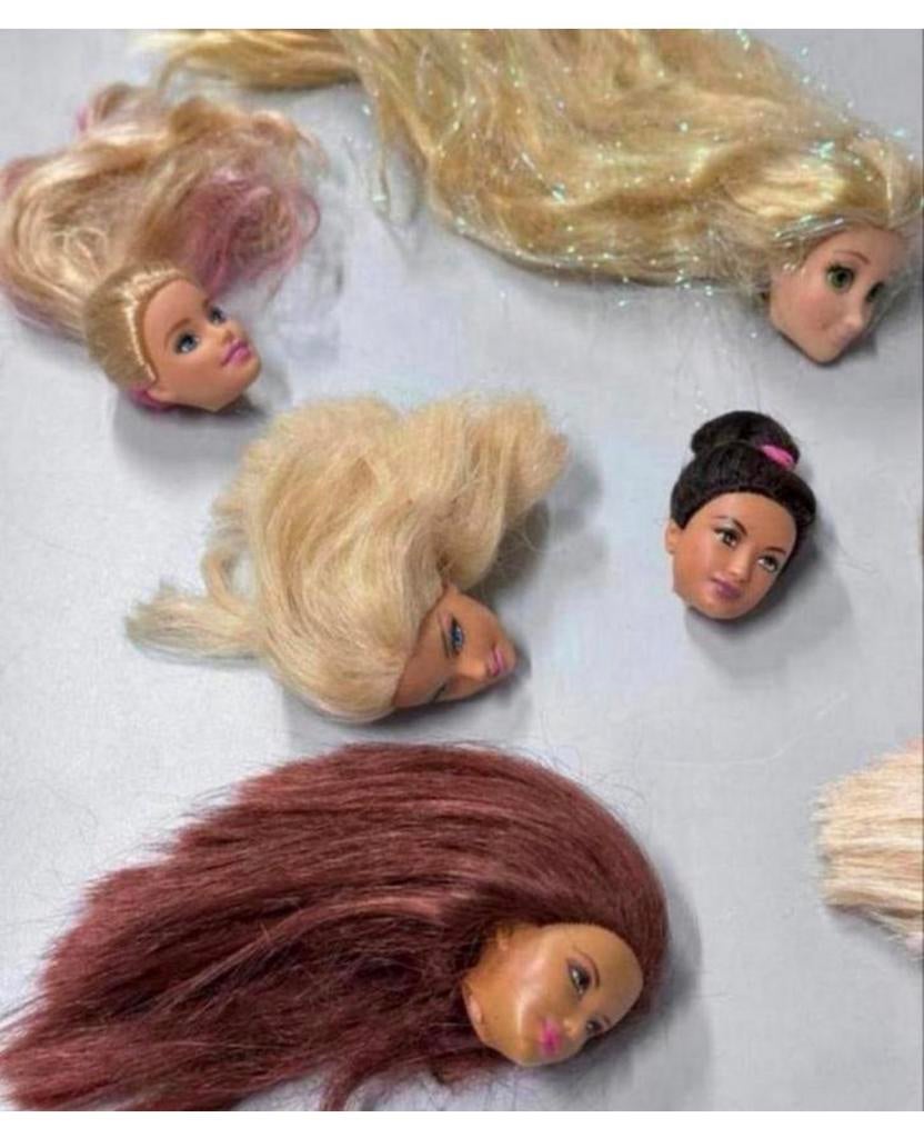 8x mattel vintage barbie hoofd hoofden met mooi haar 1998, Verzamelen, Ophalen of Verzenden, Zo goed als nieuw, H, H