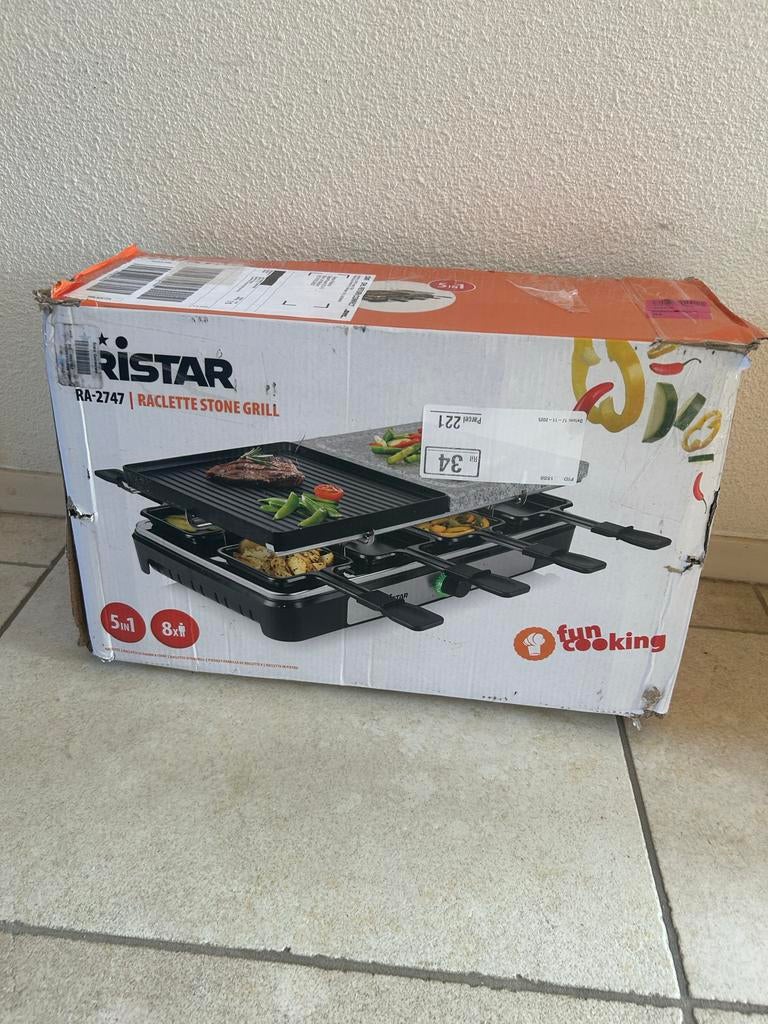 Tristar Gourmetstel RA-2747 met steengrill voor 8 personen, Witgoed en Apparatuur, Gourmetstellen, 8 personen of meer, ., Ophalen of Verzenden