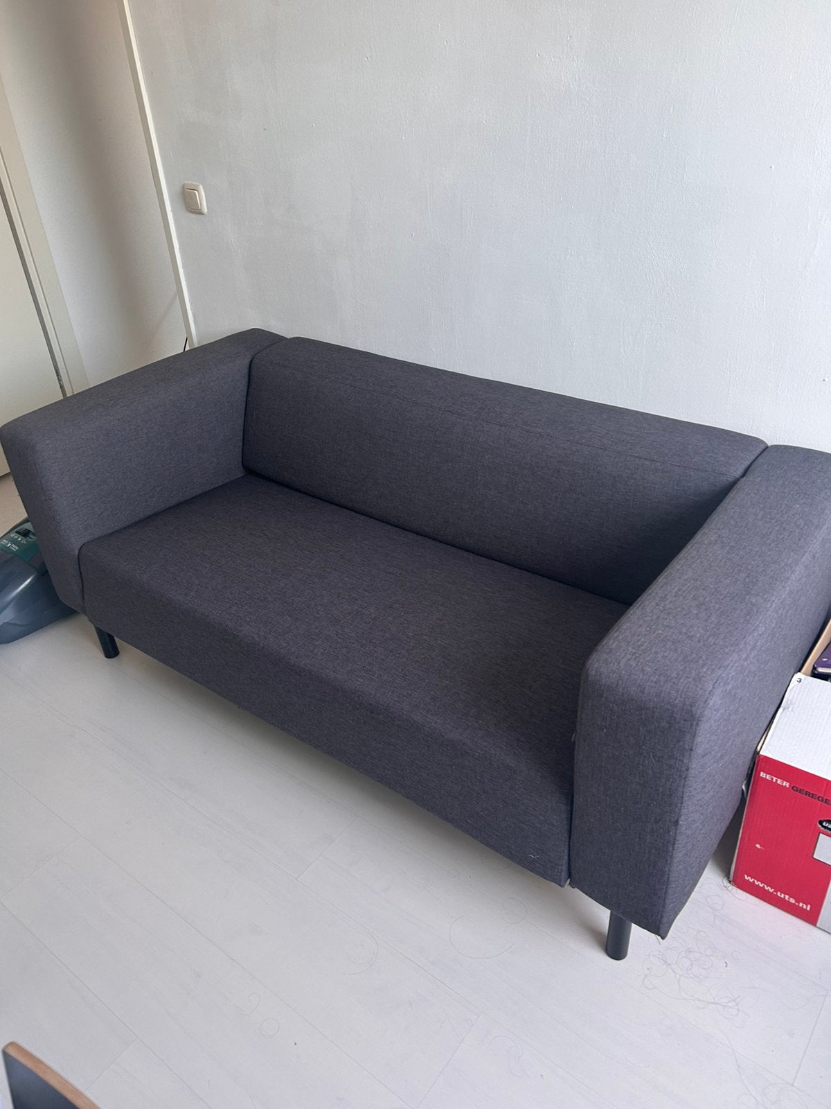 Grijze bank GRATIS, Ophalen, Gebruikt, 150 tot 200 cm, Tweepersoons