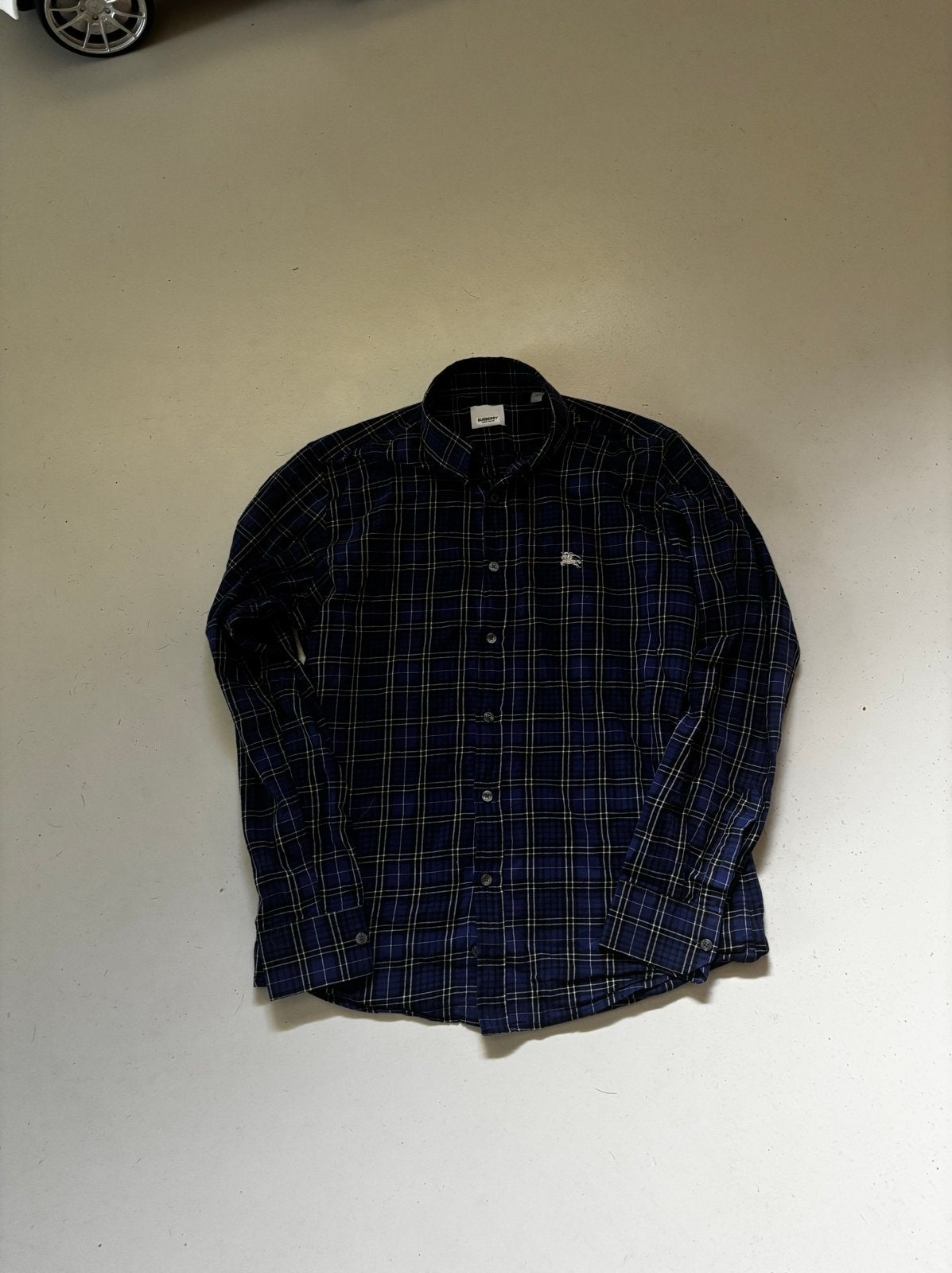 Burberry London geruit overhemd - Maat M, Ophalen of Verzenden, Zo goed als nieuw, Blauw, Halswijdte 39/40 (M)