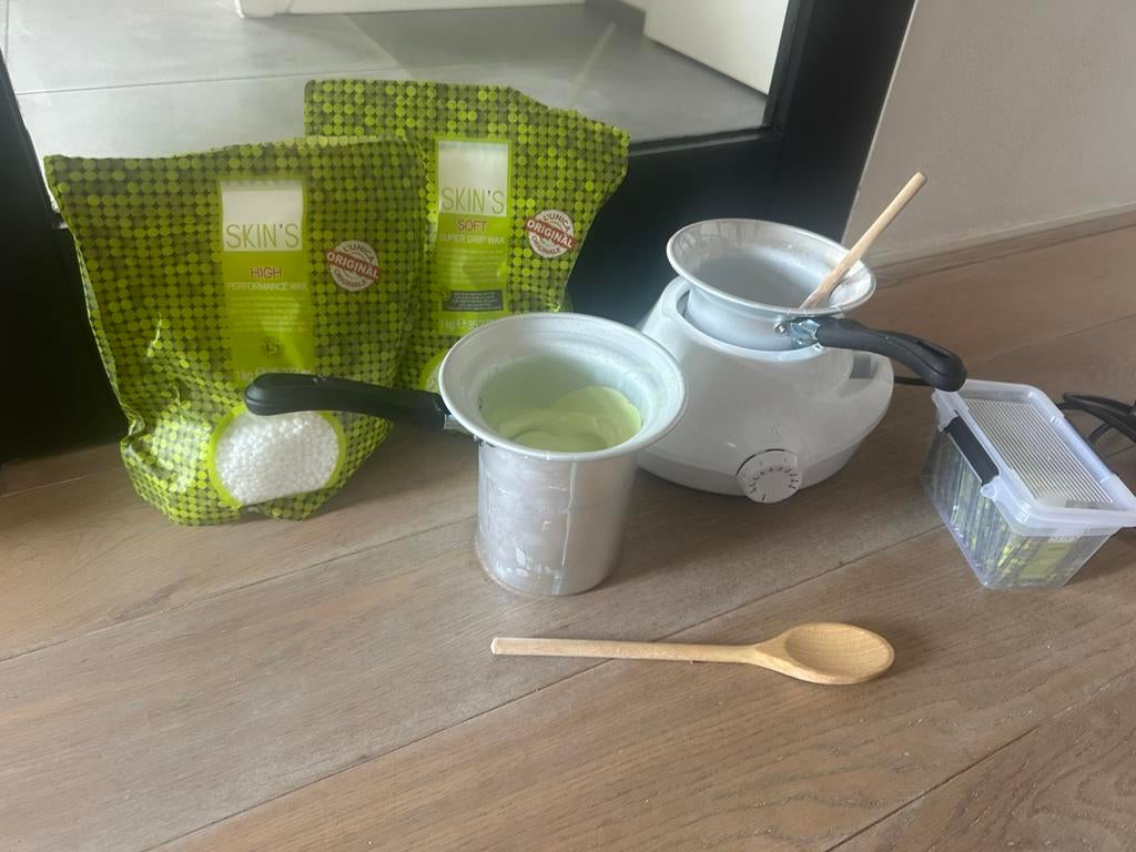 Waxverwarmer met wax en spatels, Ophalen of Verzenden, Zo goed als nieuw