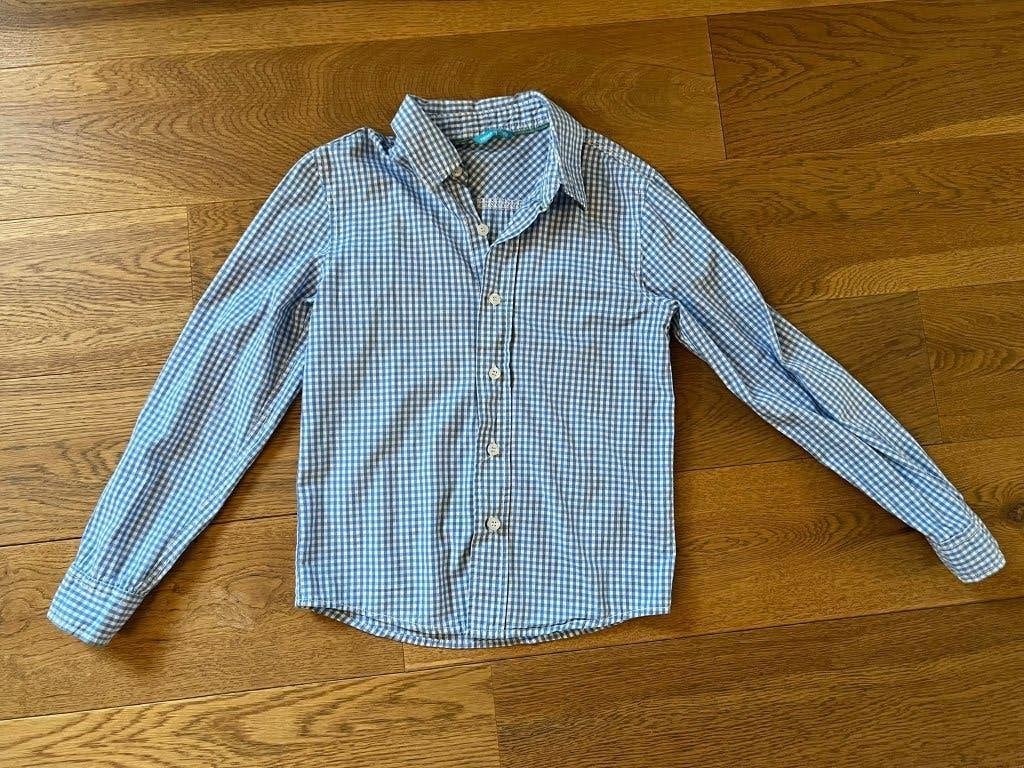 Overhemd / shirtje maat 122/128 Hema blauw-wit- zgan, Overhemd of Blouse, Ophalen of Verzenden, Zo goed als nieuw, Hema