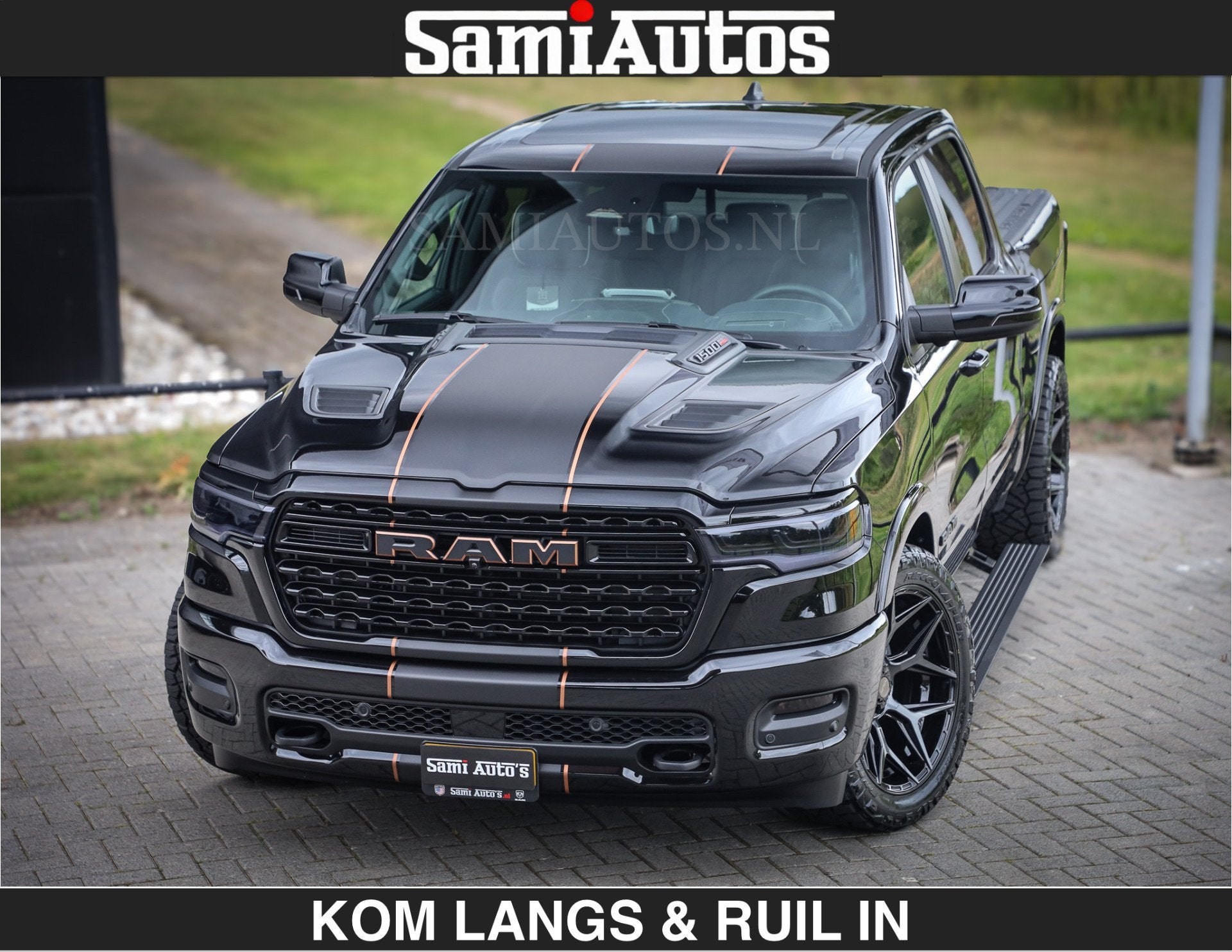 Dodge Ram LIMITED SPORT H.O 540 PK | Massage + Full Option |, Automaat, Dealer onderhouden, Met garantie (alle), Zwart