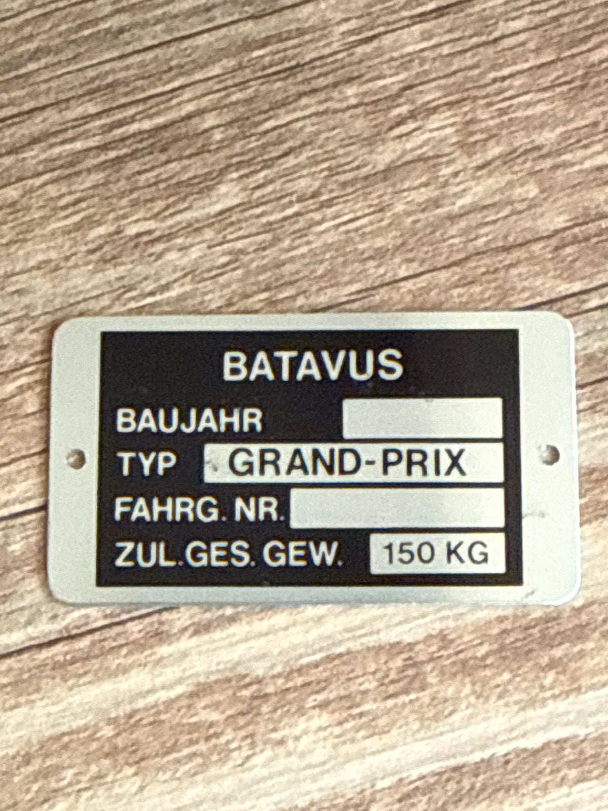 Batavus Grand-Prix Typeplaatje nieuw, Ophalen of Verzenden, Nieuw, Overige typen