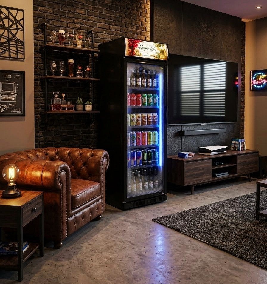 Mancave koelkast met eigen reclame (Eigen Logos = €0,-), Zonder vriesvak, 200 liter of meer, 60 cm of meer, Nieuw