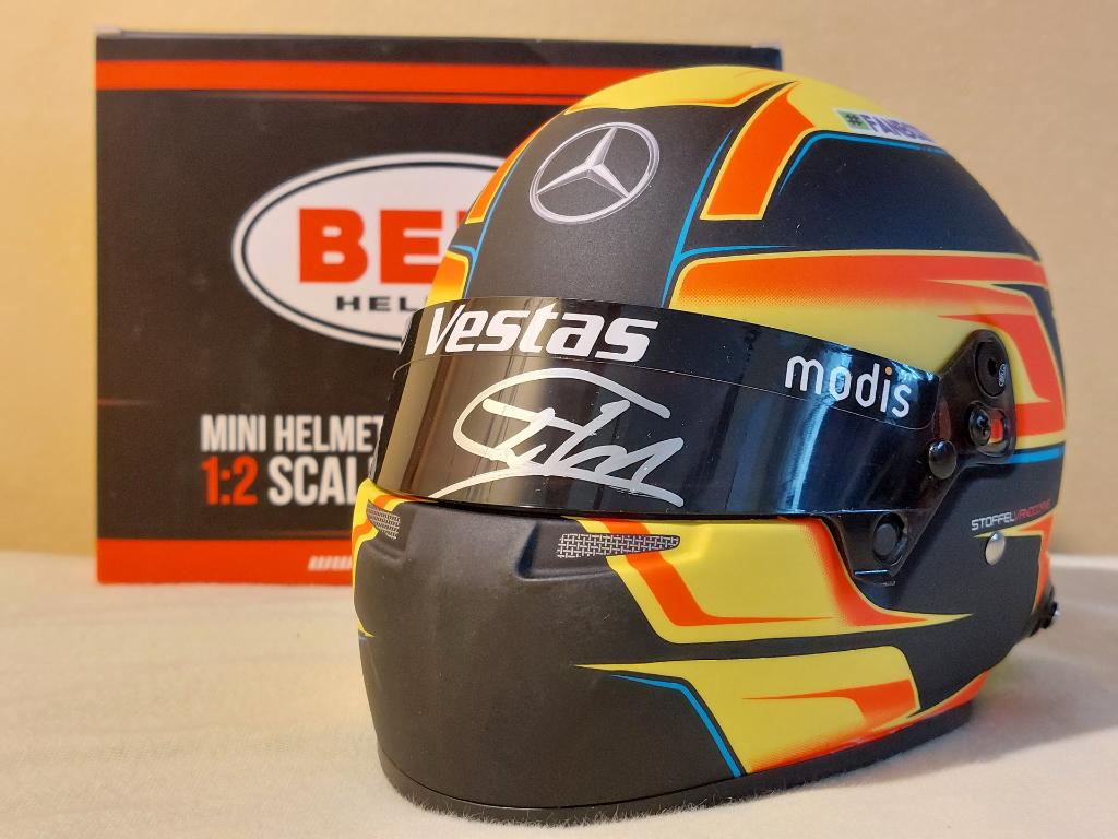 Stoffel Vandoorne Mercedes FE 2021 GESIGNEERDE minihelm 1:2, Verzenden, Nieuw, Auto's