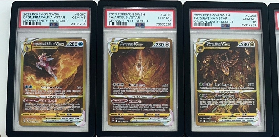 Crown Zenith VSTAR PSA 10 Set (Palkia, Arceus, Giratina, Ophalen, Nieuw, Meerdere kaarten