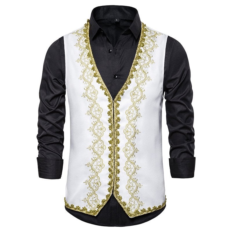 Wit barok heren gilet giletje oosters klassiek, Kleding | Heren, Verzenden, Nieuw, Overige maten, Kleding