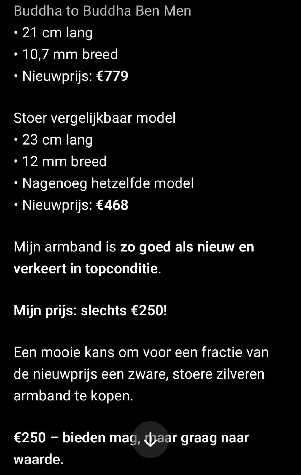 Mooie Stoer armband Luna, 23 cm lang en 12mm breed.., Ophalen of Verzenden, Zo goed als nieuw, Zilver, Zilver
