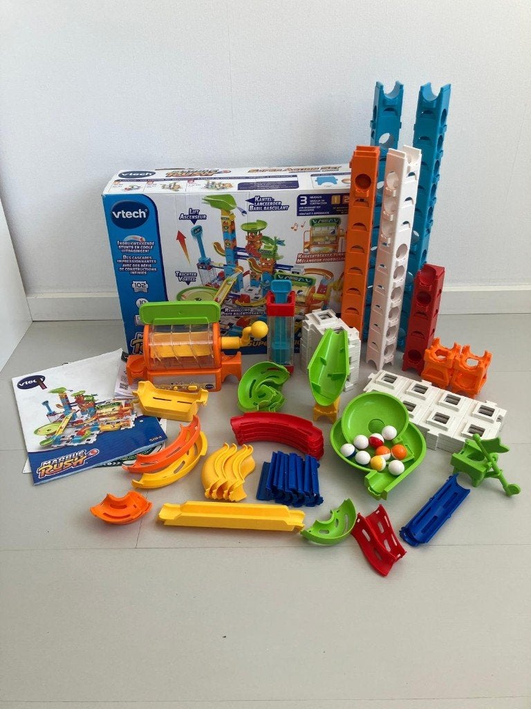 Vtech knikkerbaan met doos, Ophalen of Verzenden, Zo goed als nieuw, 2 tot 4 jaar