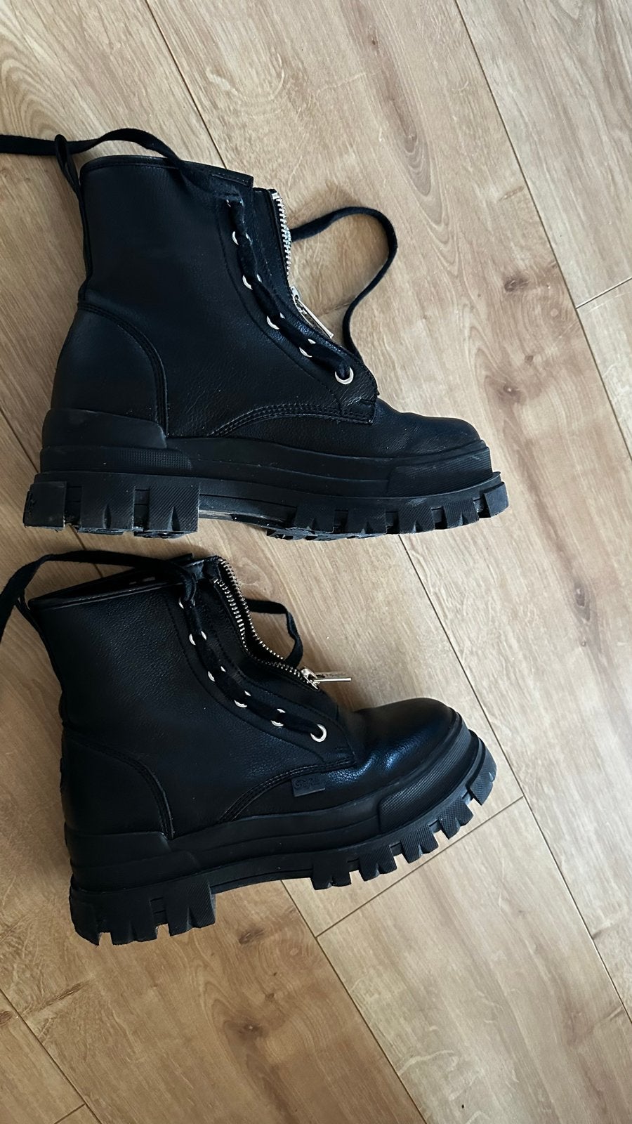 Buffalo Aspha Zip bikerboots maat 39 - Imitatieleer, Ophalen, Gedragen, Zwart, Lage of Enkellaarzen